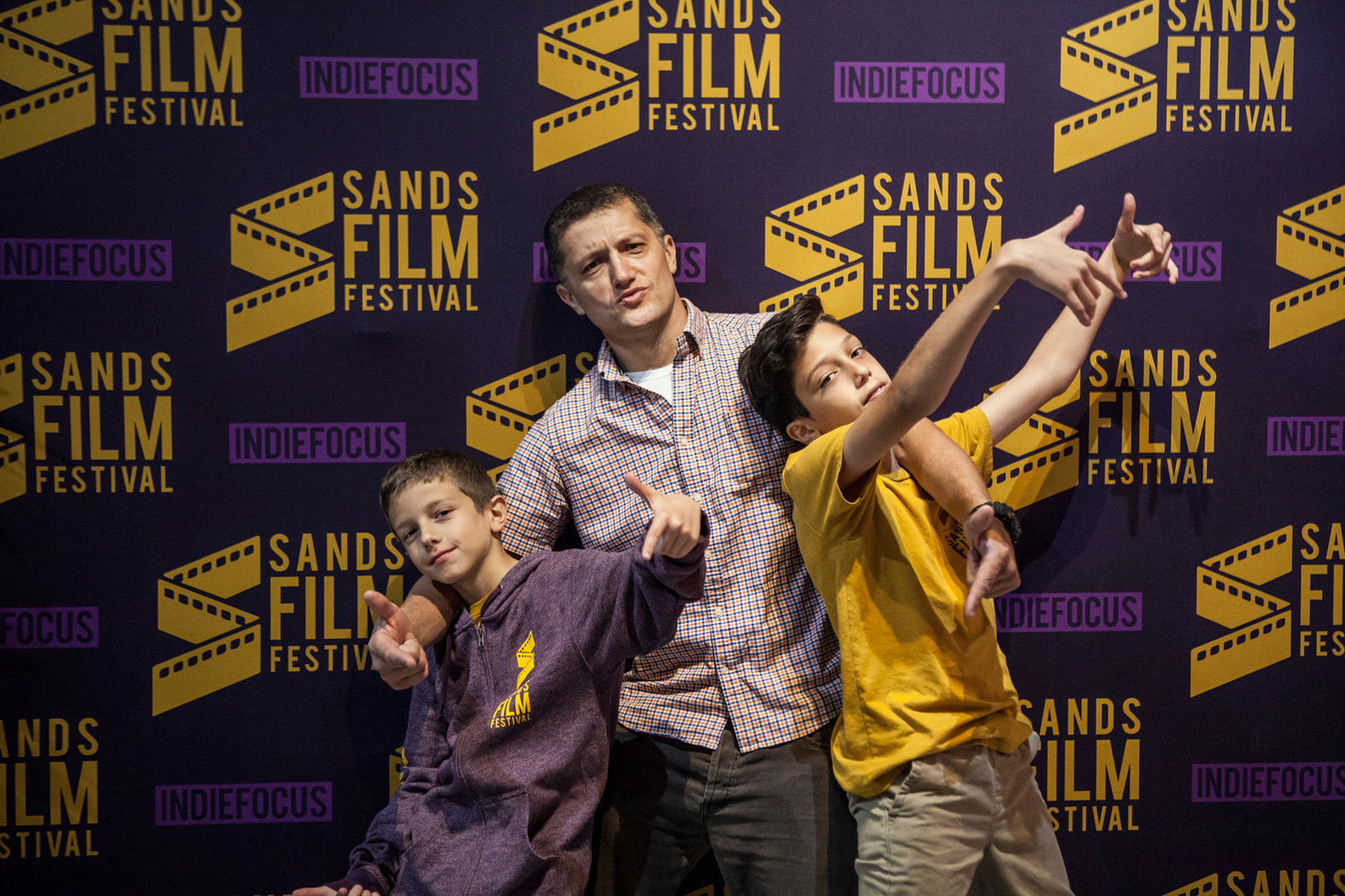 Director of the Sands Film Festival, Alen Mutic has some fun with his family during the movie breaks.